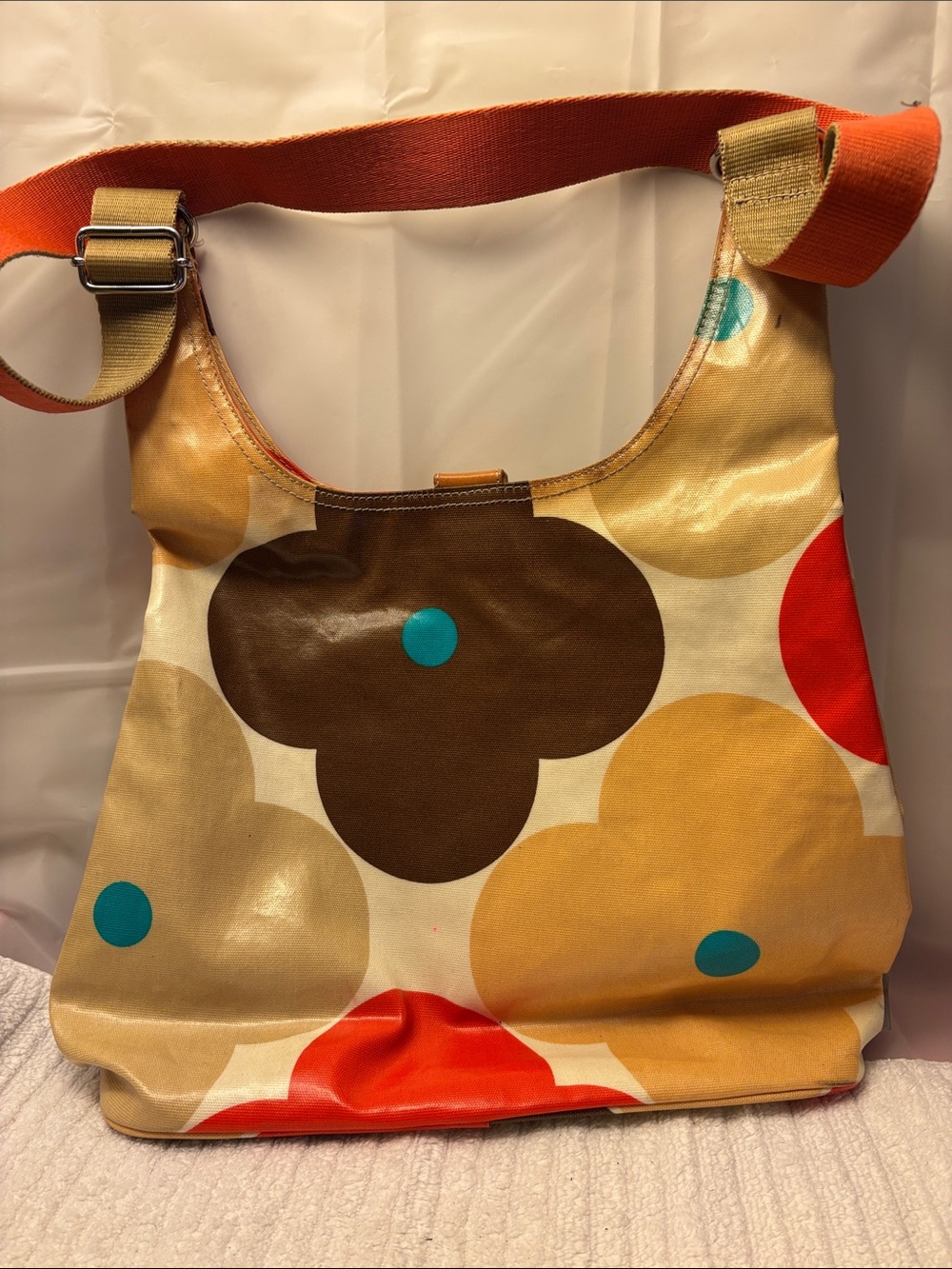 Orla kiely  Multicolor Floral-Print Shoulder Bag - Orange Strap